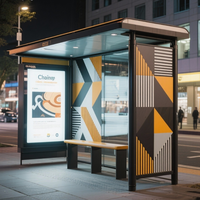 Parada de Autobús Inteligente de Acero Inoxidable Duradero, Resistente a la Intemperie y Personalizable con Pantalla Exterior y Sistema de Software Inteligente