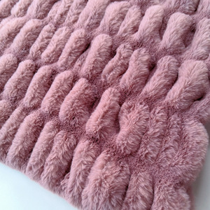 LongFine lumière luxe vison Deluxe lapin homme fait artificielle fausse fourrure polaire hiver cravate teinture Spandex polaire canapé couverture tissu - Product Image 4