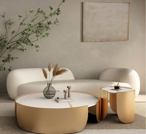 Divano in Tessuto Curvo Stile Nordico, Set di Mobili per Soggiorno, Ideale per Piccoli Appartamenti, B&B e Locali di Rilassamento - Product Image 6