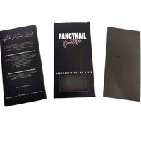Emballage pour ongles longs 24/20 Boîte noire avec fenêtre en PVC et carte d'insertion pour ongles