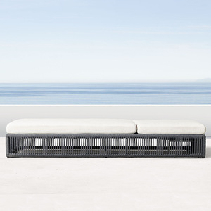 เก้าอี้อาบแดดอลูมิเนียมดีไซน์หรูหราทันสมัย พร้อมเชือกถัก กันน้ำ เหมาะสำหรับเฟอร์นิเจอร์กลางแจ้ง โรงแรม ระเบียง ปรับแต่งได้สำหรับวิลล่าและสวน - Product Image 5