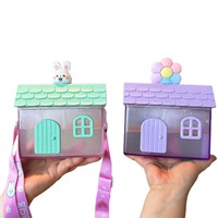 Gobelet en plastique créatif et mignon avec paille, pour l'extérieur, la maternelle, l'école, le zoo, cadeau, 400 ml