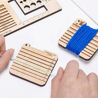 Tailai Vente Chaude En Bois Règle À Tricoter et Règle À Coudre Aiguille Jauge Fil Outil De Mesure pour Bois Artisanat En Bois Mur Signes