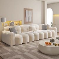 Sofá Modular Minimalista Italiano, Tapicería de Terciopelo de Lujo, Sofás de Alta Densidad y Alta Gama