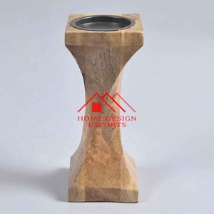 Portavelas de Mango Hechos a Mano para Decoración Navideña, Estilo Rústico Vintage, de Madera de Acacia - Product Image 4
