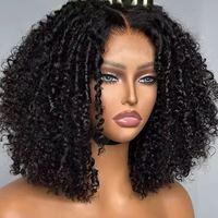 Peluca frontal de encaje 13*4 con densidad del 300% al por mayor, cabello humano virgen vietnamita SDD rizado estilo pixie, proveedores de pelucas de encaje HD transparente