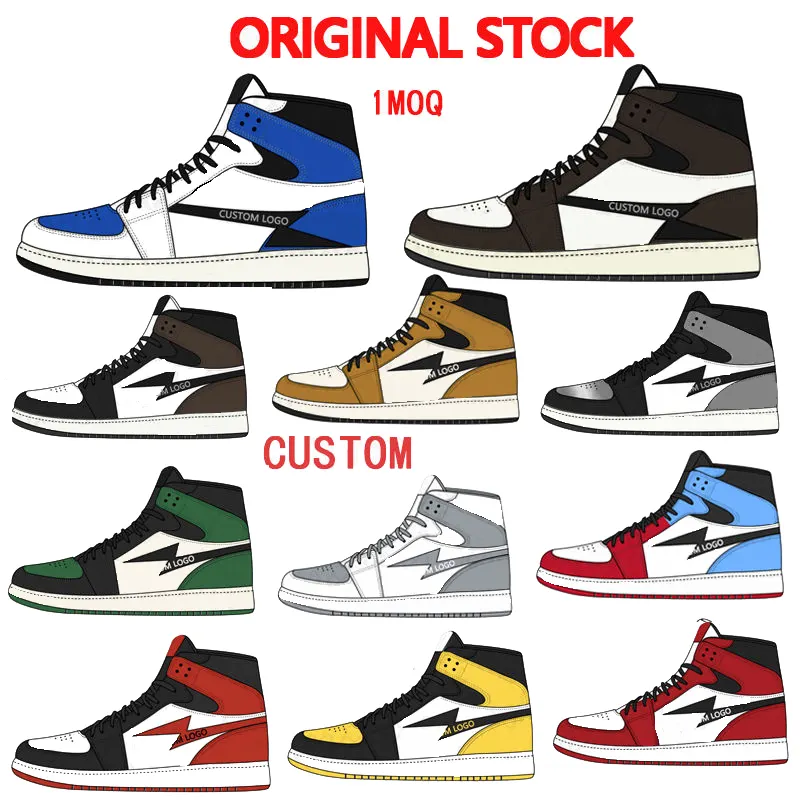 OEM Custom Logo Brand Air Basketball AJ 1 Multicolor Basketball Retro AJ1 custom basketball sneakers style shoes Men