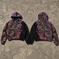 Sweat à capuche unisexe de luxe vintage streetwear, imprimé 3D, surdimensionné, en coton épais 100% coton, vente en gros, fabricant en vrac