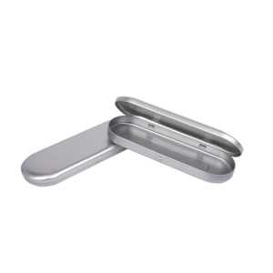 Pen Case Simple Metal Pencil Case Silver Mini Hinged Tin Box Makeup Brushes Organizer Nail Clipper Nipper Storage Case