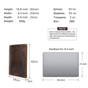 Peau de cheval fou/cuir véritable <span class=keywords><strong>13</strong></span>.3 <span class=keywords><strong>pouces</strong></span> étui de protection pour <span class=keywords><strong>ordinateur</strong></span> portable/<span class=keywords><strong>pochette</strong></span> pour <span class=keywords><strong>ordinateur</strong></span> portable <span class=keywords><strong>13</strong></span> <span class=keywords><strong>pouces</strong></span> pour sac pour hommes adapté aux déplacements quotidiens - Product Image 6