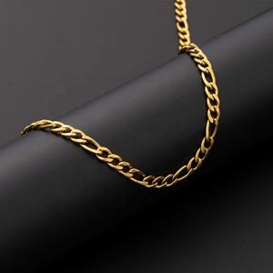 Collar de Cadena NK de Oro/Plata 18K Personalizado al por Mayor, Collar de Eslabones Figaro, Joyería de Acero Inoxidable para Hombres y Mujeres, Regalo de Boda - Product Image 4