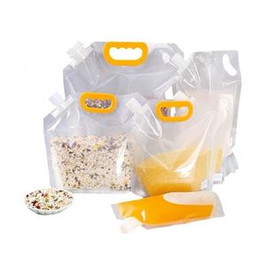 5L Transparent Spout Stand-Up <b>Bag</b> with <b>Plastic</b> Handle Resealable Liquid Beer and Rice <b>Storage</b> Pouch - Product Image 5