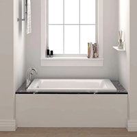 Baignoire encastrée en acrylique Gurgle, design intégré, finition polie, vente en gros directe d'usine