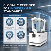 AMR omnidirectionnel à double commande de direction 1000-30D, construction en aluminium et acier inoxydable, puissance 350W 48V, capacité 1000kg, bras de 1100mm