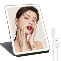 Dispositif de maquillage rechargeable miroir led cosmétique miroir led de bureau pliable pour le maquillage