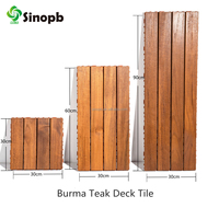 Dalles de terrasse carrées en bois de luxe de haute qualité, Teck de Birmanie, Cumaru, Kempas, Merbau, IPE, pour cour, balcon, terrasse extérieure