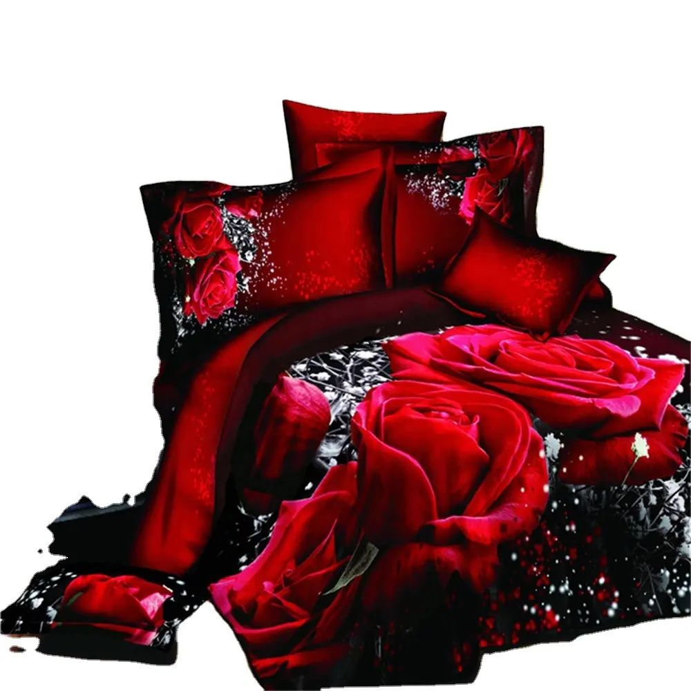 3 D Hot Microfiber Bedding Bedroom Sheet Set King Luxury Bedroom Sheet Comforter Set Queen Bedding