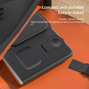 15W carga rápida nuevo diseño 3 en 1 cargador inalámbrico plegable banco de energía estación lámpara luz nocturna para iPhone 15 Pro <span class=keywords><strong>Max</strong></span> magnético - Product Image 3