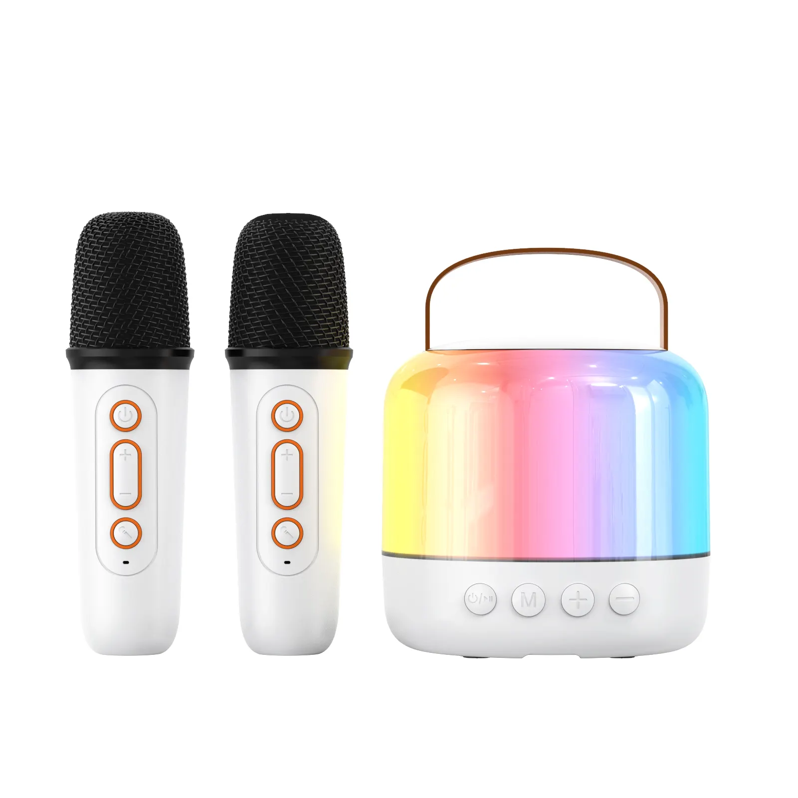 Y6 Portable Bluetooth Speaker Microphone Set  Colorful Light Bluetooth Speaker with Home Karaoke Machine