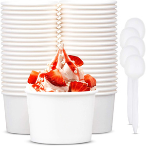 Bols à dessert glacé jetables biodégradables en papier kraft à double paroi imprimés sur mesure - Product Image 1