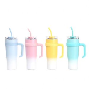 Vaso Térmico de Viaje Car Ice Bully Handle de 40oz, Doble Pared, Aislamiento al Vacío, con Tapa y Popote, Antideslizante, Logotipo Personalizado ODM - Product Image 6
