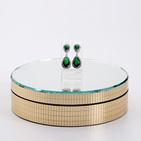 Support de présentoir moderne pour mini-plateau tournant avec pierre de cristaux Table tournante rotative de style moderne