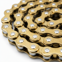 Chaîne de vélo KWO 1/2x1/8 114L en acier spécial plaqué jaune, maillon maître, résistance à la traction 850 kg, pour BMX et Cruiser enfant à vitesse unique