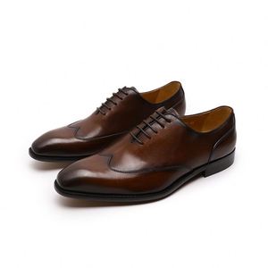 Black Casual Genuine Leather Pointed Toe Oxford Shoes Formal for <b>Men</b> - Product Image 4