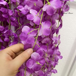 Flores colgantes de glicinia de seda artificial de alta calidad personalizadas al por mayor a bajo <span class=keywords><strong>precio</strong></span> de fábrica DKB para decoración del hogar de bodas - Product Image 4