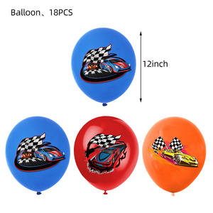 <strong>Hot</strong> Racing Car Balloons &amp; Disposable Cake Topper Set Boys <strong>Birthday</strong> <strong>Party</strong> Decoration with Photobooth Backdrop Supplies - Product Image 4