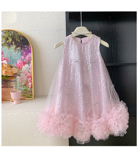 Girls' Princess Dress Summer 2026 New Style Children's <b>Light</b> Luxury High-End Dress Girls' Mesh Vest Dress 100-140cm - Product Image 4