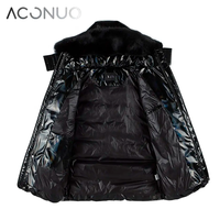 Manteau en duvet épais en polyester respirant, réversible, imperméable et écologique pour homme, avec capuche et fermeture éclair