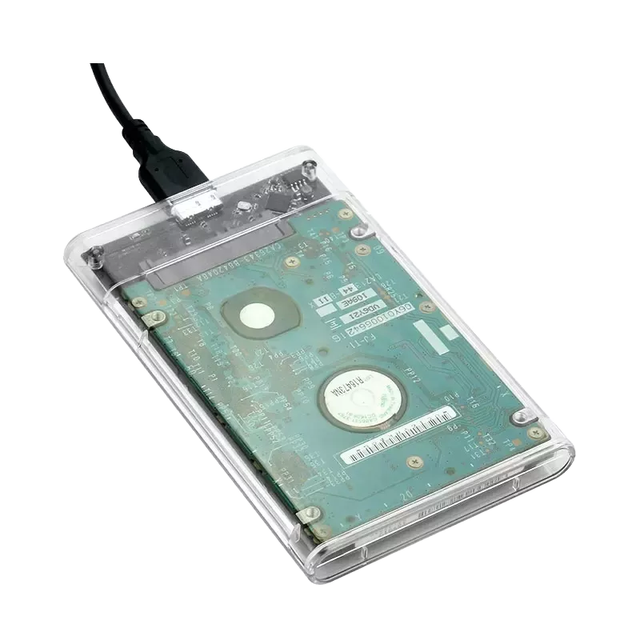 White Transparent 2.5 Inch SATA III USB 3.0 Hard Drive Enclosure Plastic Shell OEM Brand Support 6TB Mobile External