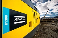 Compresseur d'air à vis haute pression, refroidi par air, lubrifié, alimenté au diesel, portable Atlas Copco X1300 pour usage industriel et de forage