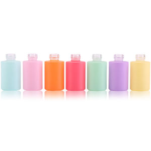Customizable 30ml Glass Dropper Bottle <b>Screw</b> Cap Luxury <b>Flat</b> Shoulder Colorful Essence Skin Care Serum Cream Silk Screen Printed - Product Image 2