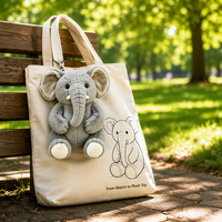 Jouets en peluche peints à la main sur mesure, adorables animaux en peluche panda et éléphant kawaii, design en tissu personnalisable avec peluche douce