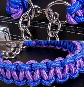 Collier de Dressage <span class=keywords><strong>pour</strong></span> animaux de compagnie Et <span class=keywords><strong>Laisse</strong></span> de <span class=keywords><strong>Chien</strong></span> En Nylon Solide Bande Paracord <span class=keywords><strong>Laisse</strong></span> et Collier De <span class=keywords><strong>Chien</strong></span> Avec Crochet Pivotant En Métal - Product Image 5