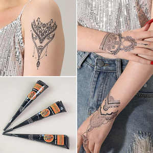 Coni indiani henné coni temporanei Body Art pittura tatuaggio Semi permanente inchiostro tatuaggio forniture mano coni naturali henné passato - Product Image 6