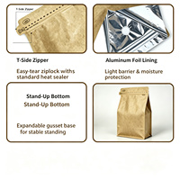 Sachet Doypack OEM refermable en papier Kraft BOPP AL PE laminé de qualité alimentaire avec fermeture éclair pour grains de café et thé