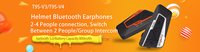 Casque de moto T9S-V4 avec interphone, étanche IP67, radio FM intégrée, compatible OEM, certifié CE, ROHS, TELEC