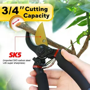 SUNSHINE SK5 Stahlklinge Gartenscheren Trauben-Schere Kunststoffbeschichtung Griff hochwertig Baumschneider Schneidwerkzeuge