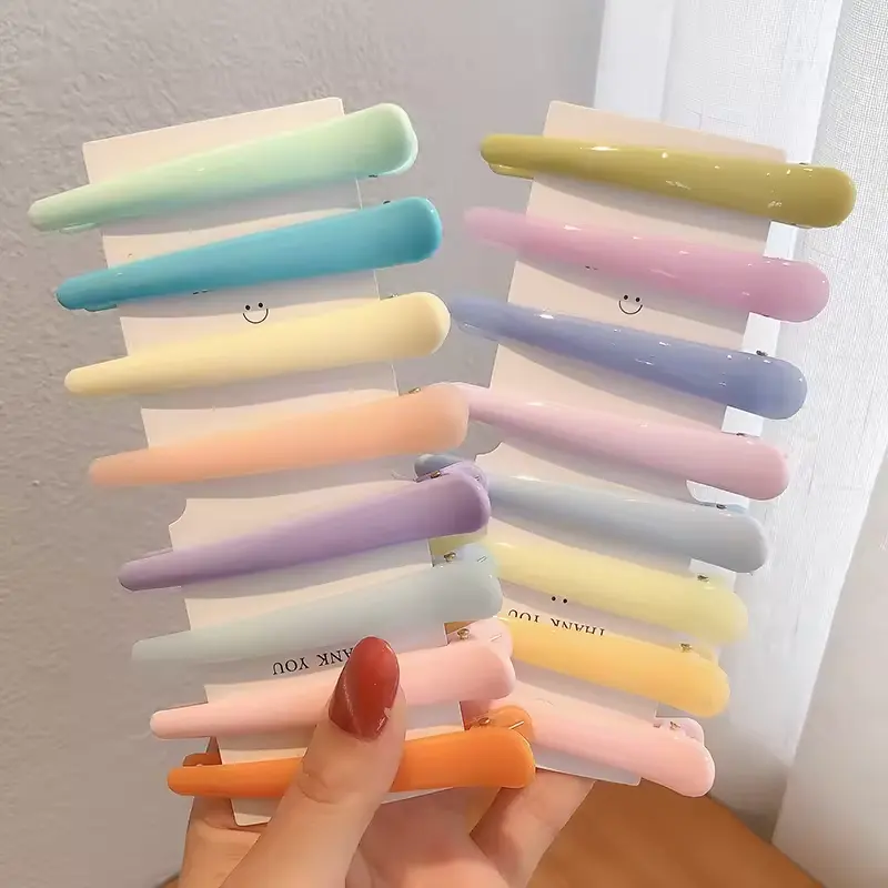 16 moda sevimli şeker renk günlük kullanım timsah timsah patlama makyaj salon plastik saç pin ördek gagası ördek fatura saç klipler