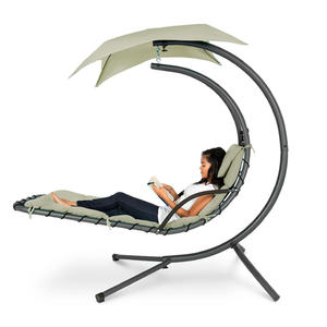 Meubles de jardin d'extérieur au design moderne Chaise balançoire de cour portable avec parasol Chaise longue incurvée <span class=keywords><strong>berceau</strong></span> suspendu - Product Image 1