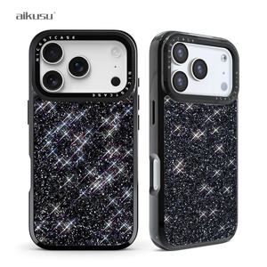 Coque de téléphone Aikusu de luxe en cristal de haute qualité pour iPhone 17 Pro Max, étui élégant en diamant style INS pour iPhone 17 en cristal - Product Image 1