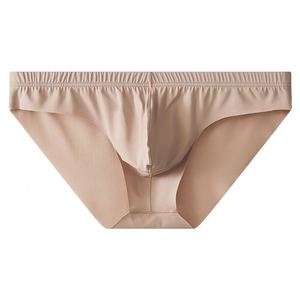 Calzoncillos de punto para hombre, 100% algodón, antibacterianos, de seda helada para verano, transpirables, sin costuras, de una pieza, shorts sexys con logo en la cintura. - Product Image 4