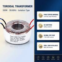 Transformador de Potencia Toroidal de 300W 300VA para Amplificador de Potencia, 220V a 12V, 24V, 48V, Transformador Toroidal de 48V