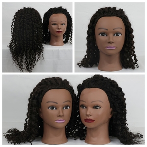 Maniquí <span class=keywords><strong>de</strong></span> entrenamiento económico para peluquería, 100% cabello humano Remy indio, para práctica <span class=keywords><strong>de</strong></span> trenzado afro y corte <span class=keywords><strong>de</strong></span> cabello - Product Image 2