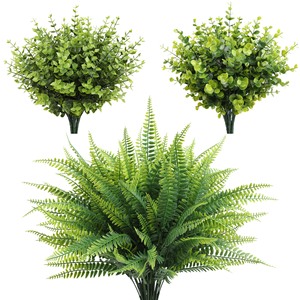 Plantas Artificiales de Helecho Verde, Artículos de Decoración para el Hogar, Bodas y Exteriores, Hierba Persa, Arbustos Artificiales, Hojas de Helecho de Eucalipto - Product Image 5