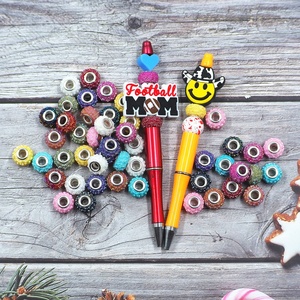 Lote de 100 piezas de cuentas espaciadoras de estilo europeo con agujero grande, coloridas, con diamantes de imitación, para manualidades, pulseras, joyería y collares - Product Image 5