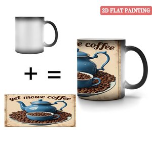 Mug personnalisé à motif festif, noir givré, 11 oz, en céramique, tasse magique changeant de couleur à la chaleur - Product Image 4